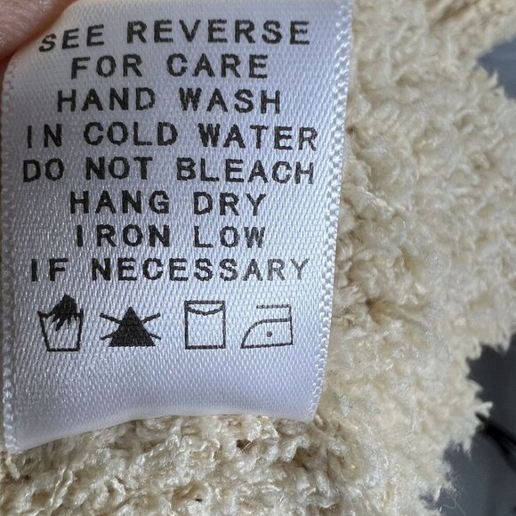 Hers & Mine Womens S Fuzzy Soft Long Maxi Beige Loose Knit Open Cardigan Pocket - Picture 14 of 15